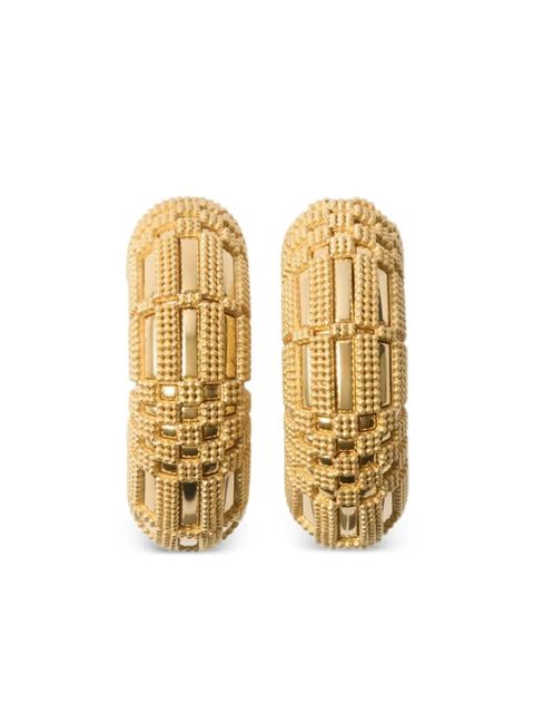 Burberry beaded-grid hoop earrings - Gold - zdjęcie produktu nr 1