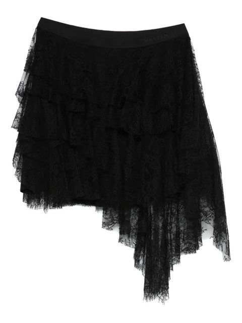 Alexander McQueen ruffled lace skirt - Black - zdjęcie produktu nr 1