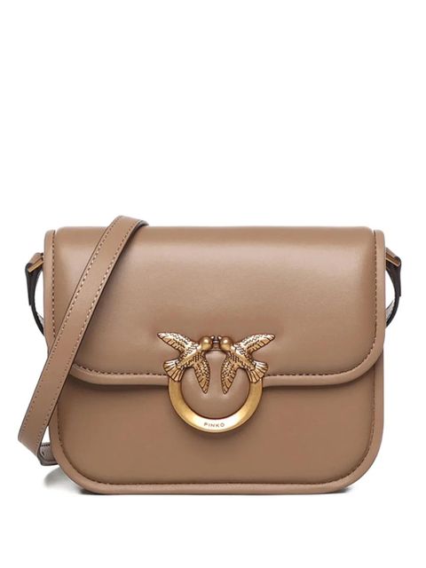 PINKO Love Box leather shoulder bag - Brown - zdjęcie produktu nr 1