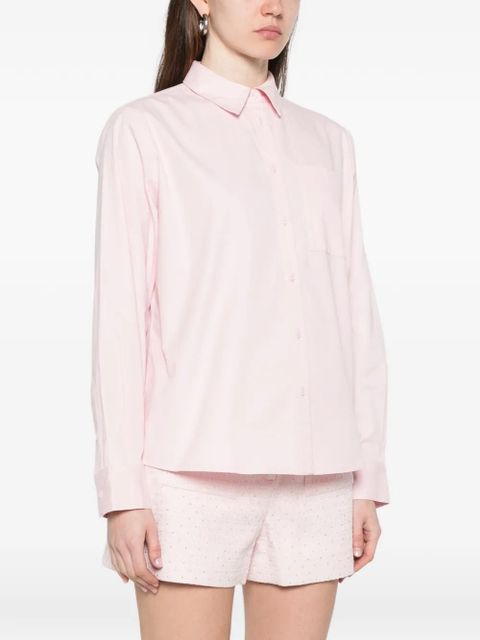Maje chest-pocket long-sleeve shirt - Pink