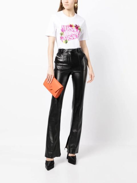 Versace floral logo-print T-shirt - White - zdjęcie produktu nr 2