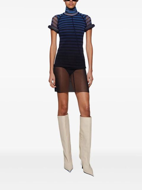 Jean Paul Gaultier striped mesh mini dress - Black