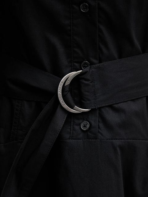 Dkny sukienka bawełniana kolor czarny midi rozkloszowana DJ5D9065