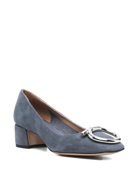 Ferragamo 40mm logo-buckle block-heel pumps - Blue - zdjęcie produktu nr 2