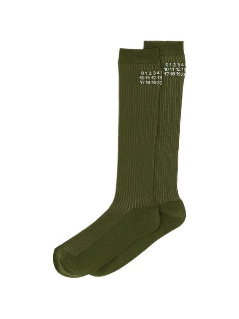 MM6 Maison Margiela logo-detail socks - Green - zdjęcie produktu nr 2