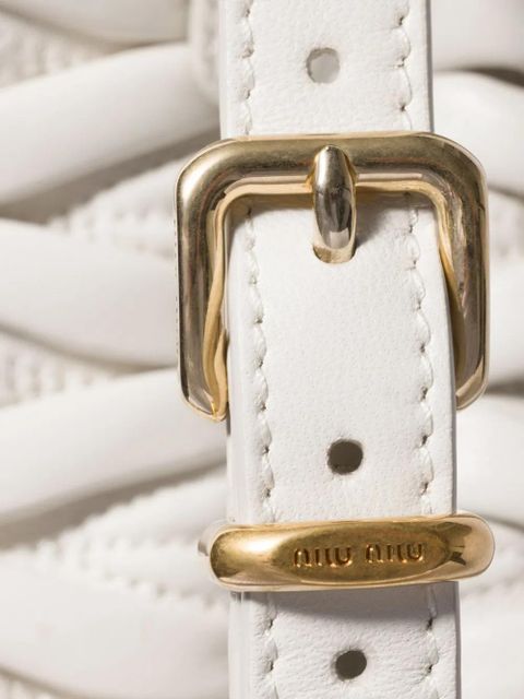 Miu Miu mini Wander matelassé tote bag - White