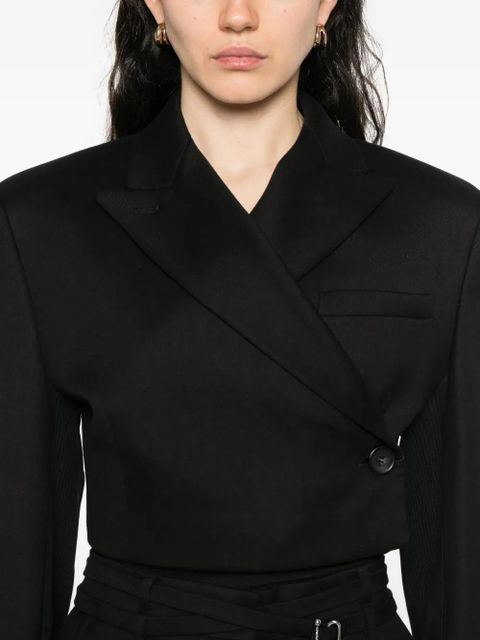 Sportmax wrap-design cropped jacket - Black