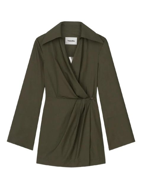 Nanushka Esma button wrap mini dress - Green - zdjęcie produktu nr 1