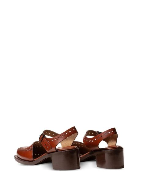 Hereu 50mm Picada buckle-fastening perforated pumps - Brown
