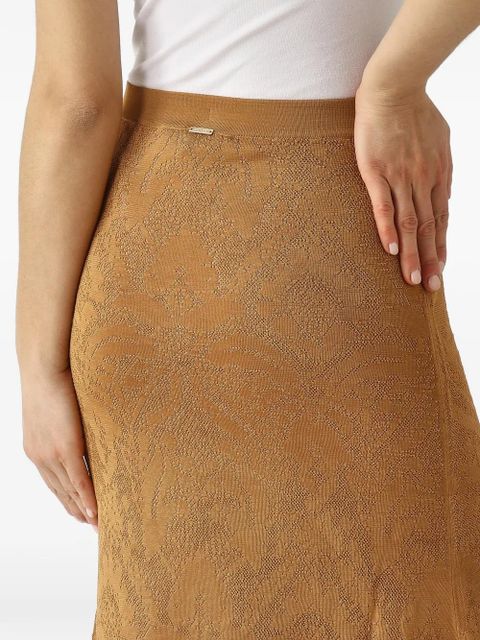 TWINSET floral-jacquard knit skirt - Neutrals