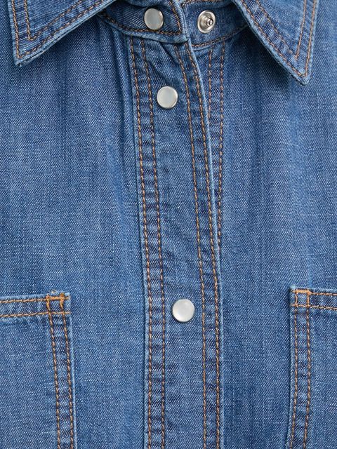 MUNTHE sukienka jeansowa FIA kolor niebieski maxi rozkloszowana 251134425104