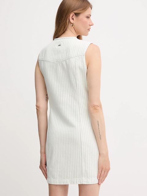 Pepe Jeans sukienka jeansowa kolor zielony mini dopasowana PL953766