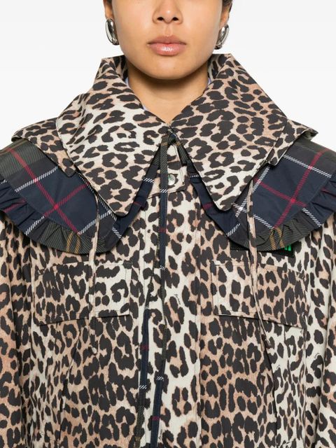 Barbour xBarbour xGanni leopard print hooded coat - Neutrals