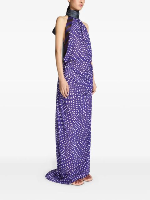 DRIES VAN NOTEN spotted maxi dress - Purple