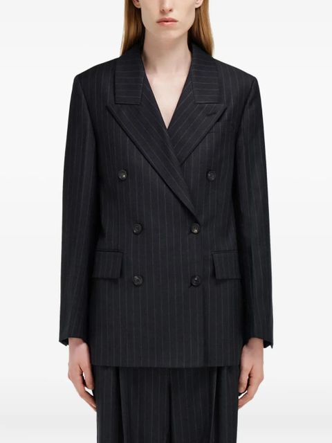 Ferragamo pinstripe double-breasted blazer - Black