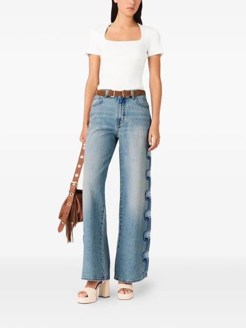 Maje pattern straight-leg jeans - Blue - zdjęcie produktu nr 2