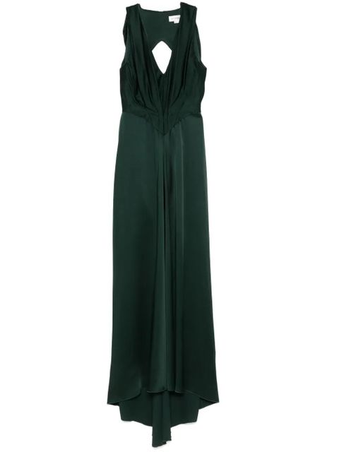 Victoria Beckham V-neck gathered maxi dress - Green - zdjęcie produktu nr 1