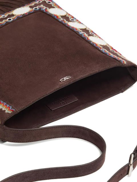 Valentino Garavani Nellcôte fringed cross body bag - Brown
