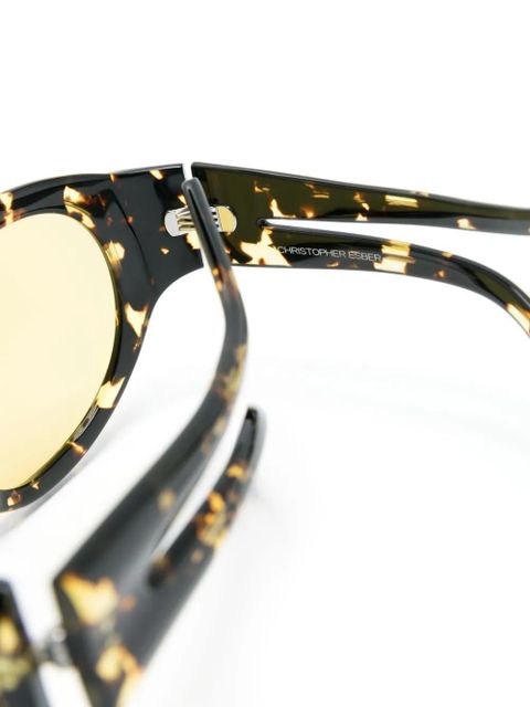 Christopher Esber Uma 98 wraparound-frame sunglasses - Brown