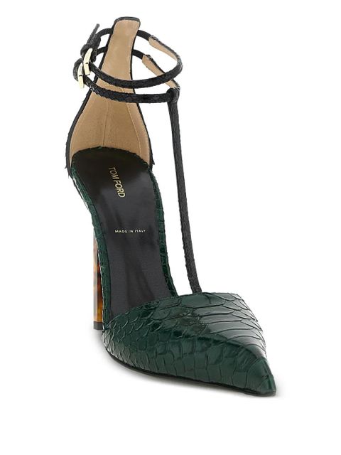 TOM FORD 105mm T-strap pumps - Green - zdjęcie produktu nr 2