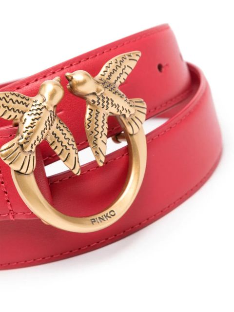 PINKO Love Birds leather belt - Red - zdjęcie produktu nr 2