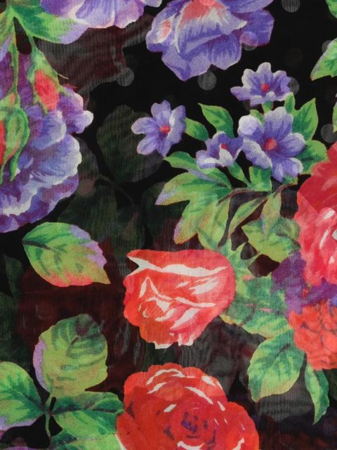 Moschino floral-print silk scarf - Black
