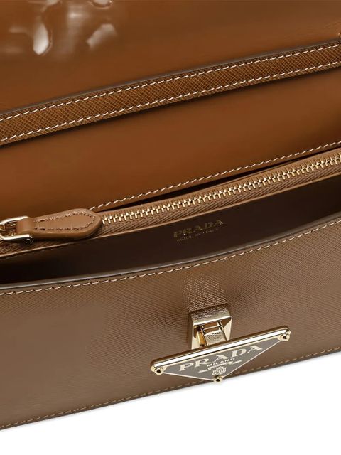 Prada Embleme flap mini bag - Brown