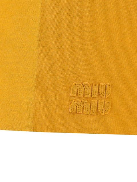 Miu Miu Milano logo-patch mini skirt - Yellow