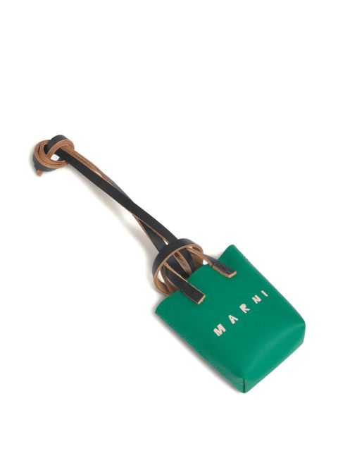 Marni stitching printed bag charm - Green