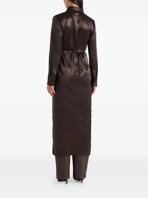 Manière De Voir Etta tie crinkled shirt - Brown