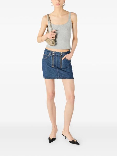 Marine Serre zipped mini skirt - Blue - zdjęcie produktu nr 2