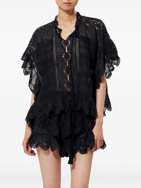 MARANT ÉTOILE lace-trim blouse - Black