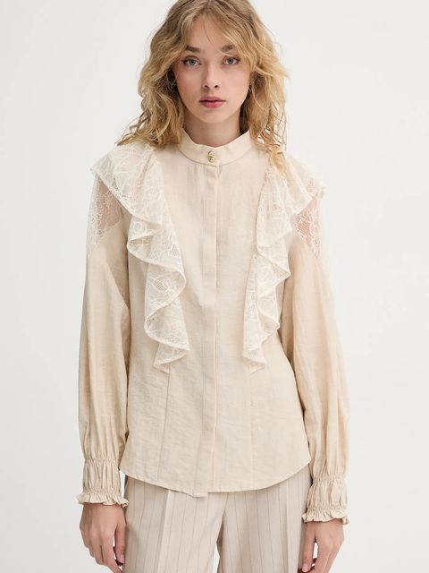 Bruuns Bazaar koszula z domieszką lnu - zdjęcie produktu nr 1