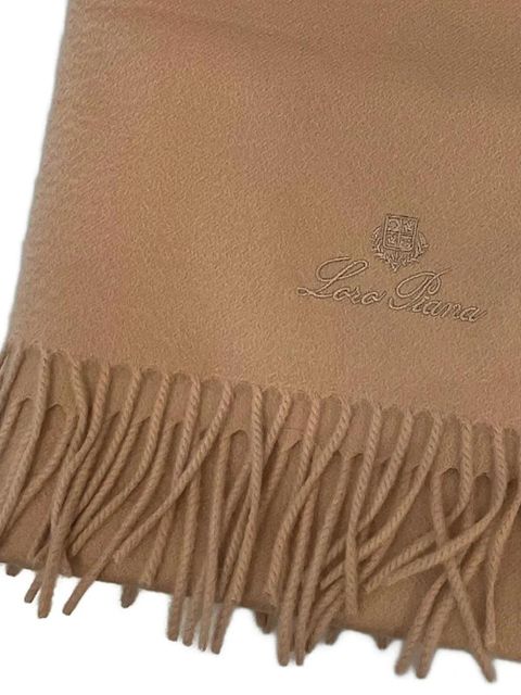 Loro Piana logo-embroidered scarf - Brown - zdjęcie produktu nr 2