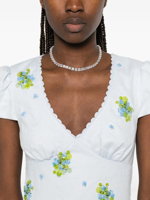 SHUSHU/TONG V-neck mini dress - Blue