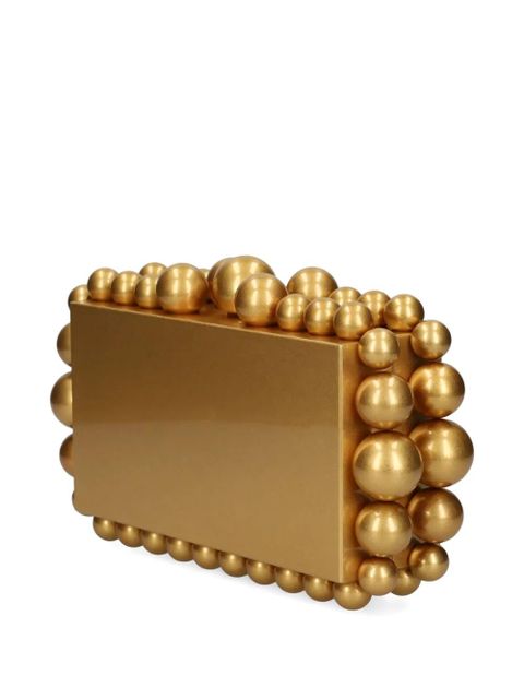 Cult Gaia bead-embellished clutch bag - Gold
