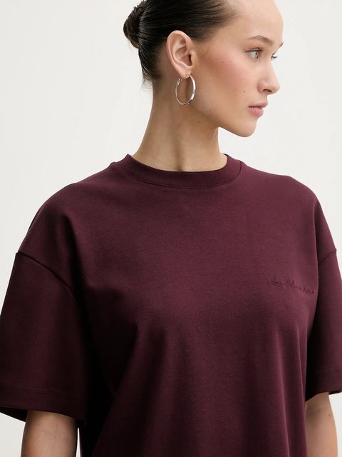 La Mania t-shirt bawełniany BABES damski kolor bordowy BABES