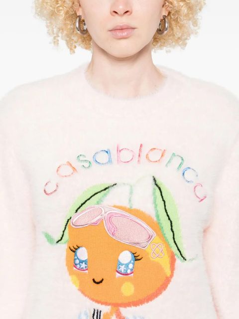 Casablanca logo-embroidered sweatshirt - KAWAII ORANGE