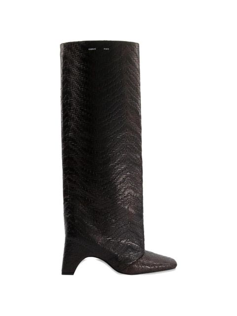 Coperni textured block heel boots - Brown - zdjęcie produktu nr 1