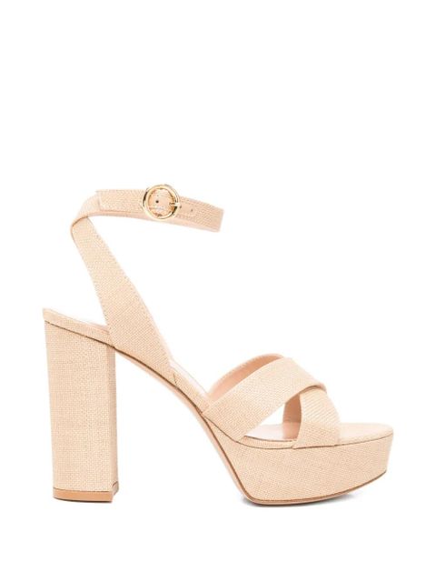 Gianvito Rossi criss-cross platform sandals - Neutrals - zdjęcie produktu nr 1