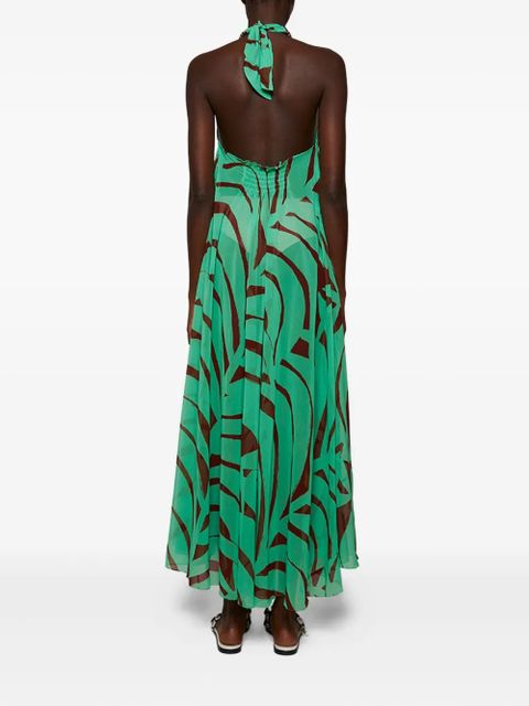 Johanna Ortiz abstract-print midi dress - Green