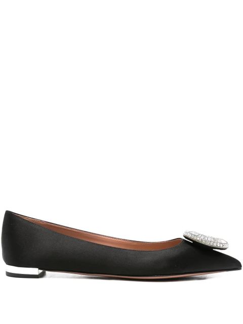 Aquazzura Crystal Hoop embellished flat pumps - Black - zdjęcie produktu nr 1