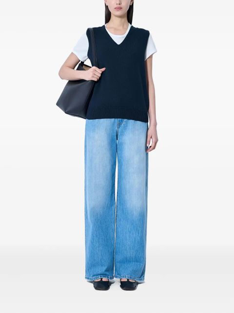 The Row V-neck vest - Blue