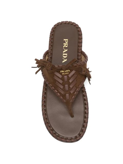Prada tassel-detail sandals - Brown