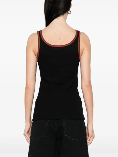 Gucci Web-trim ribbed tank top - Black