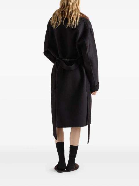 Prada shawl-lapels belted coat - Black