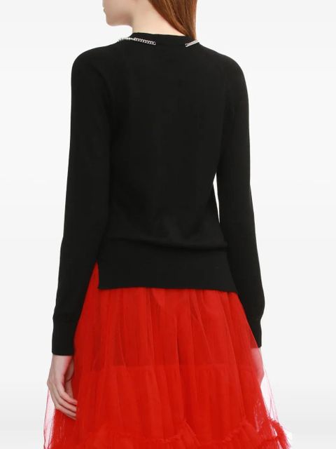 Simone Rocha pearl-chain cardigan - Black