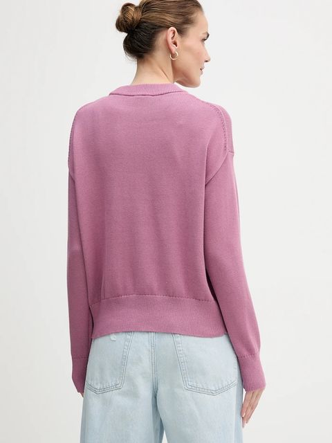 Calvin Klein Jeans sweter bawełniany damski kolor różowy lekki LV047C311G