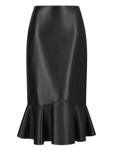 FENDI ruffled leather skirt - Black