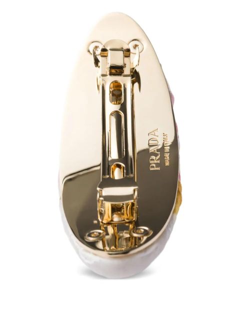 Prada quilted floral-print hair clip - Pink - zdjęcie produktu nr 2